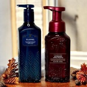 Bath & Body Works Fall Hand Soap Flannel & Afternoon Apple Picking NWT